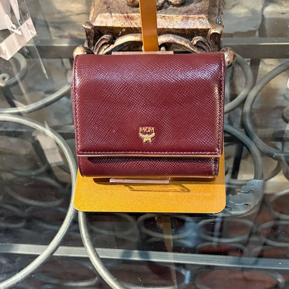 MCM Brown and Cream Leather Wallet